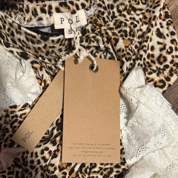 POL Leopard Print Wide Leg Pants - Picture 2 of 5